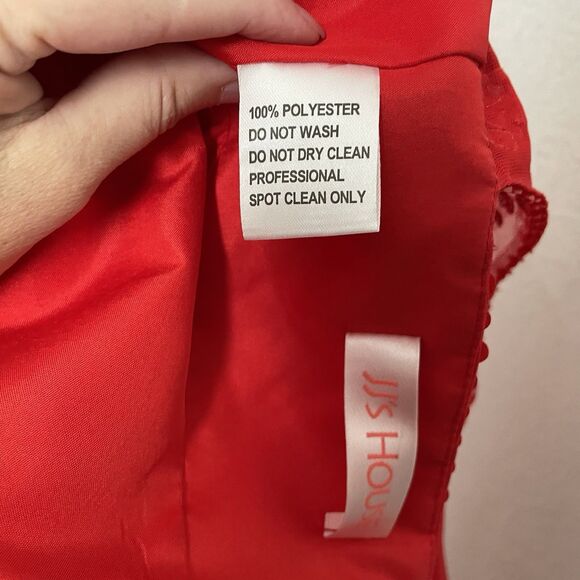 Jj’s House Women’s Size 4 Dress Formal Prom Bridesmaid Red Beaded Halter Back - Picture 8 of 10